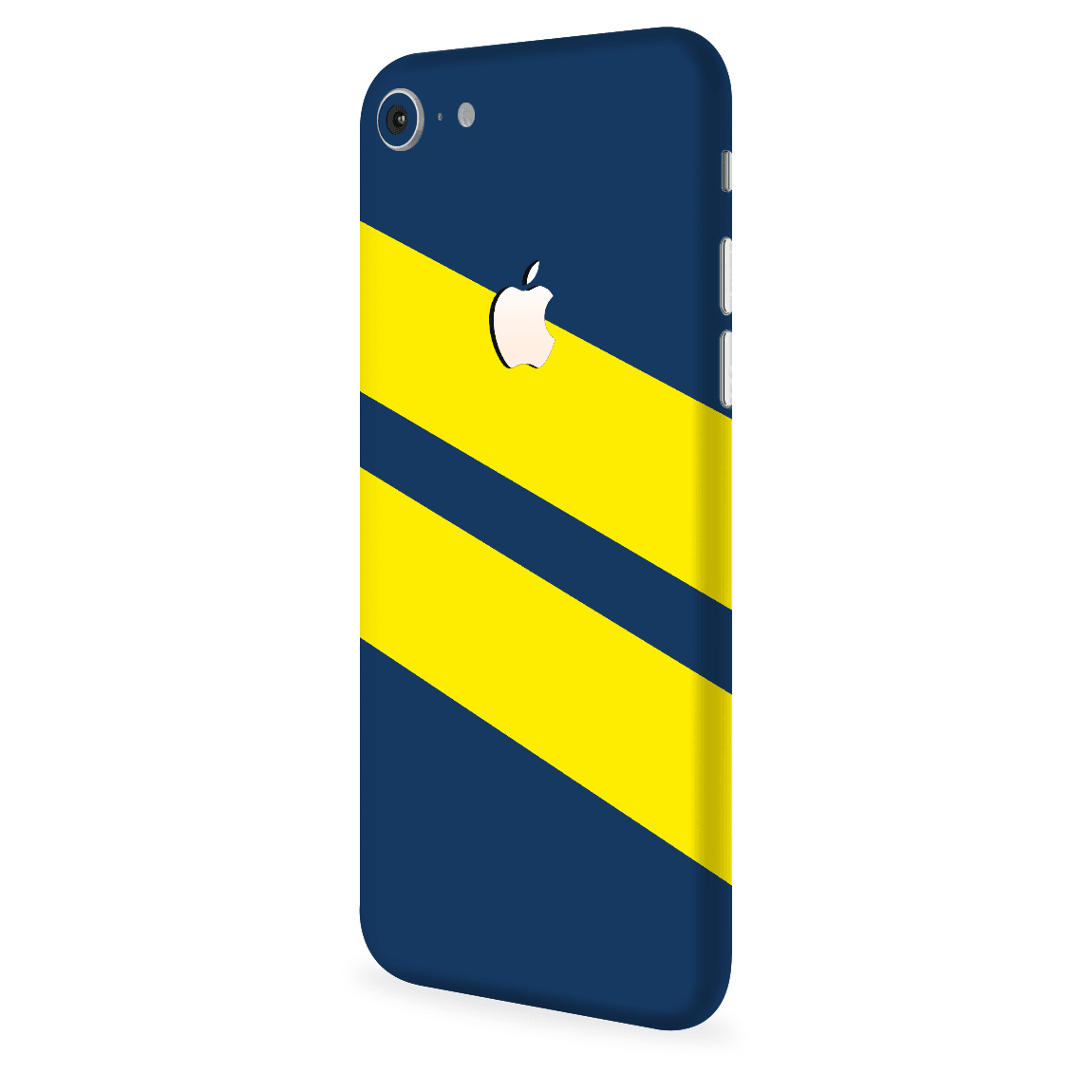 iPhone 8 Kaplama Sarı Lacivert Şerit