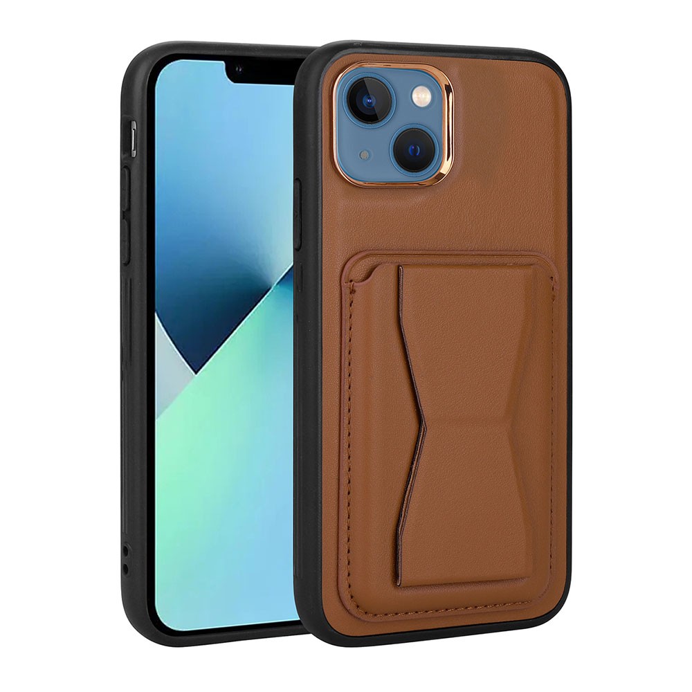 iPhone 13 Kılıf Kartlıklı Standlı ​Pu Deri Memo