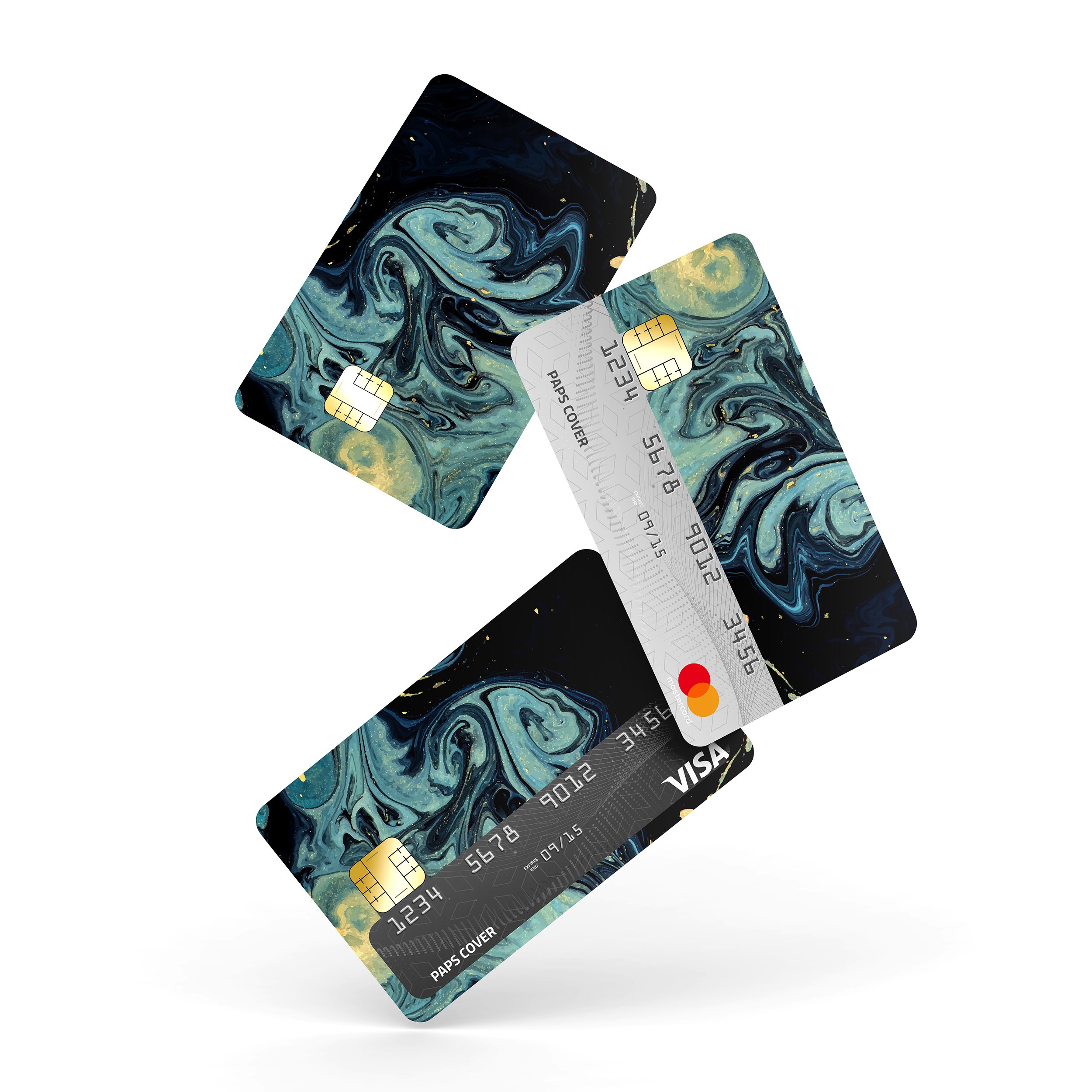 Kredi Kartı Kaplama / Sticker - Mistik Mavi Dalga