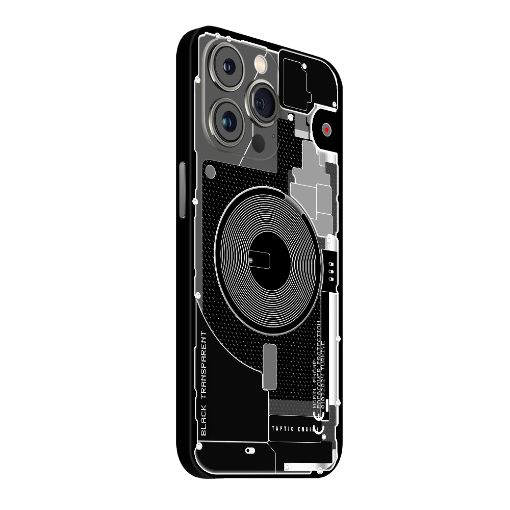 iPhone 15 Pro Kaplama Siyah Transparan