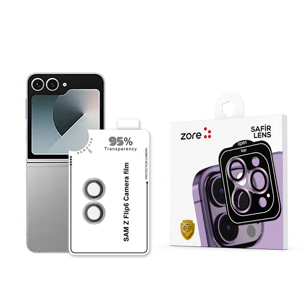 Galaxy Z Flip 6 CL-11 Safir Parmak İzi Bırakmayan Anti-Reflective Kamera Lens Koruyucu