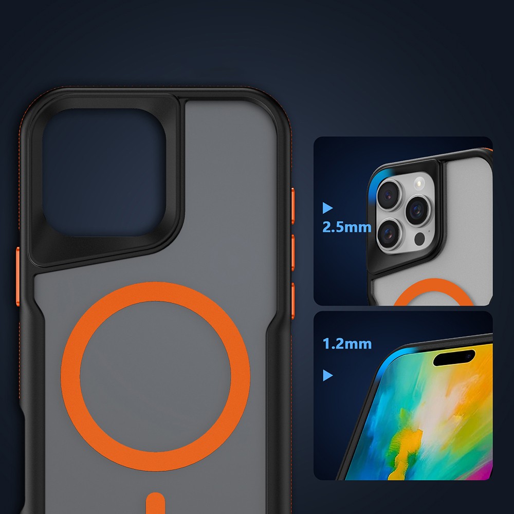 iPhone 16 Pro Max Kılıf M-safe Şarj - Renkli Kenar