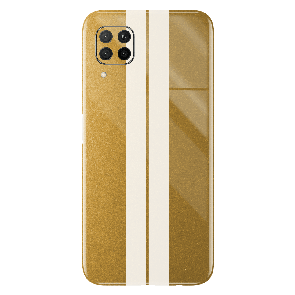 Huawei Kaplama Metalik Altın Çift Beyaz Şerit