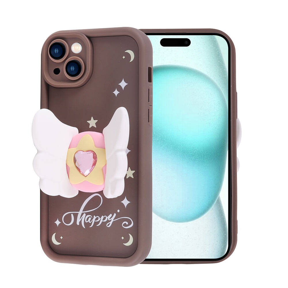iPhone 15 Plus Kılıf Kamera Korumalı Figür Tasarımlı Kapya