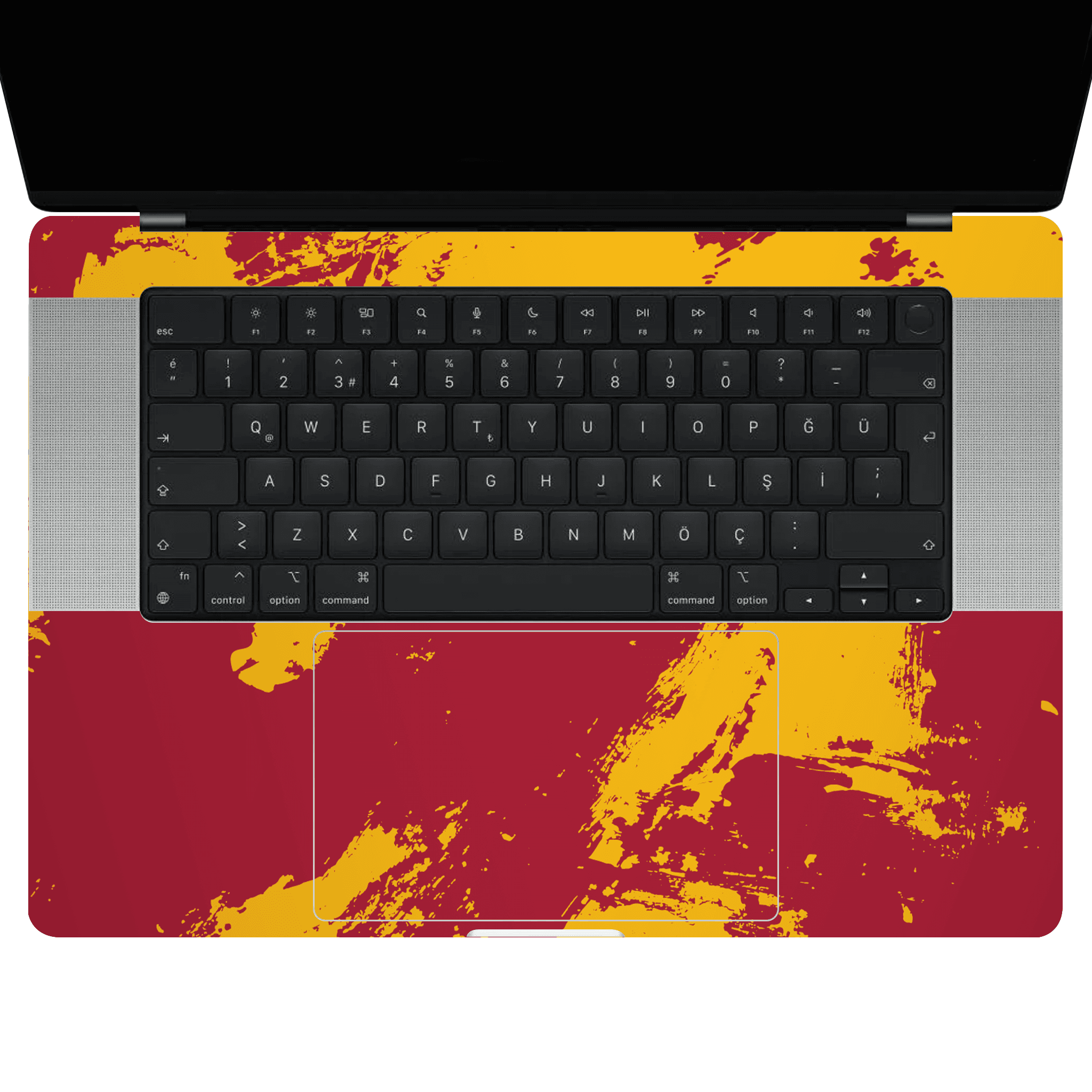 Macbook Pro 16" (2023 M3) Kaplama - Sarı Kırmızı