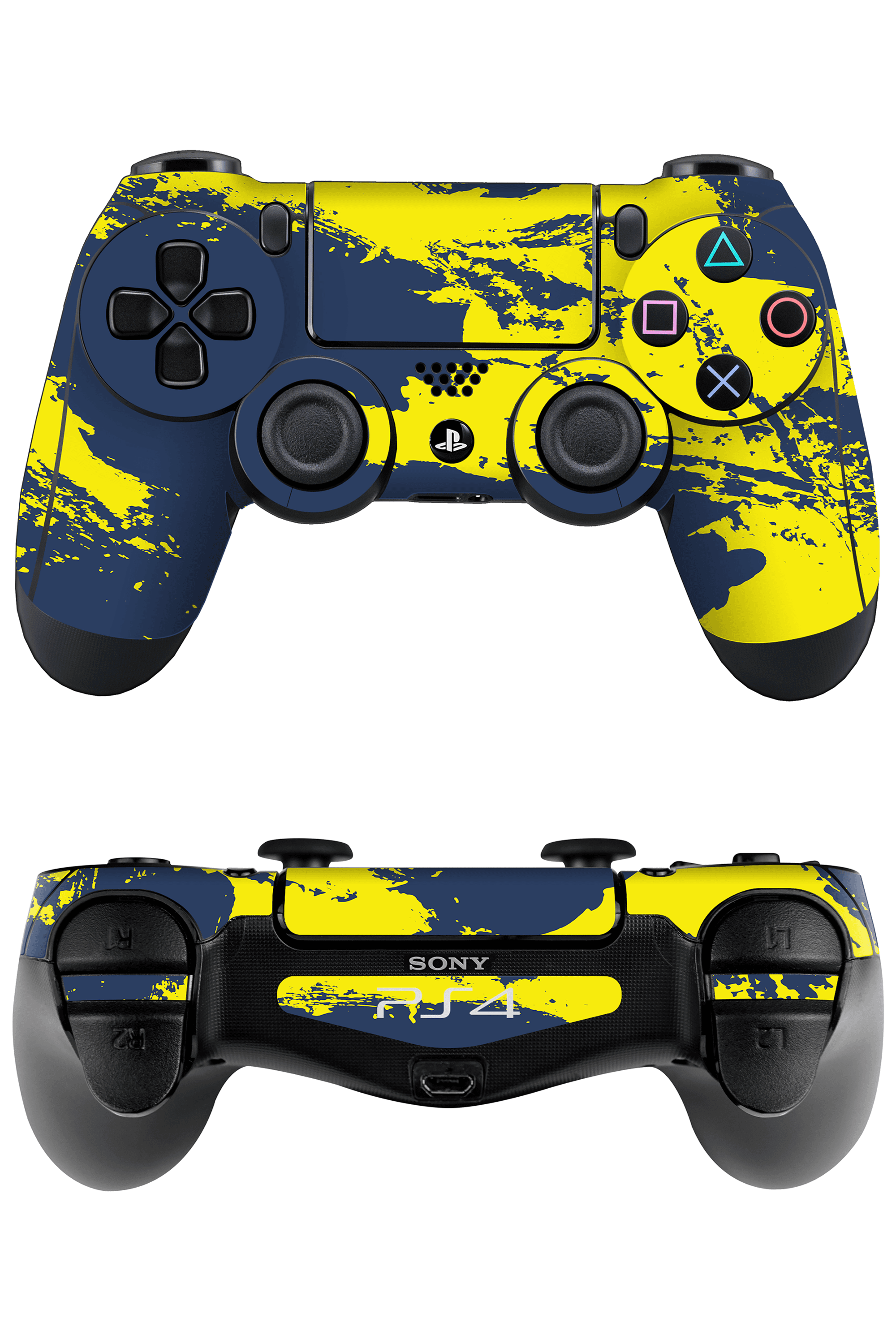 Ps4 DualShock Skin Yellow Navy Blue