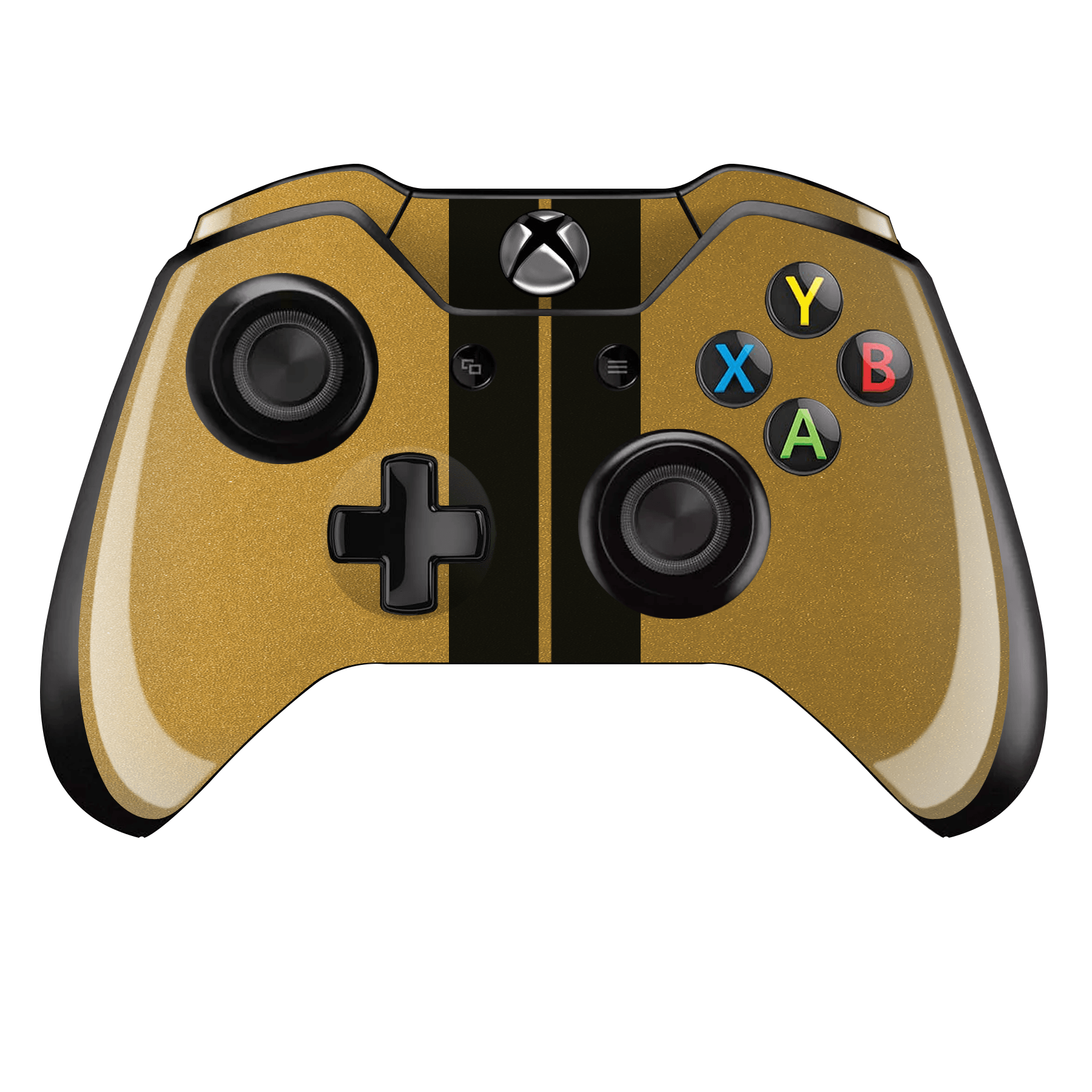 Xbox One Controller Kaplama Metalik Altın Çift Siyah Şerit