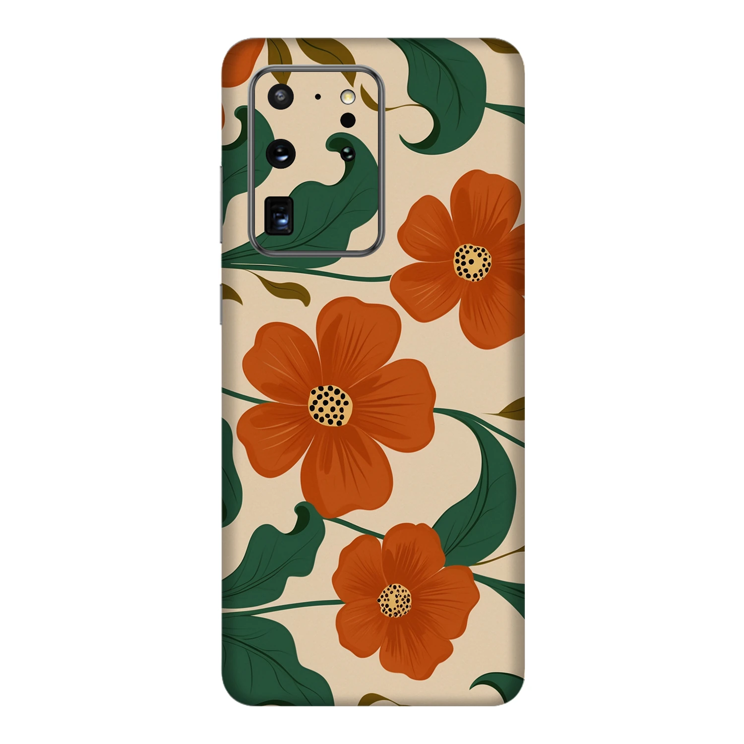 Samsung S20 Ultra Kaplama Kırmızı Çiçek