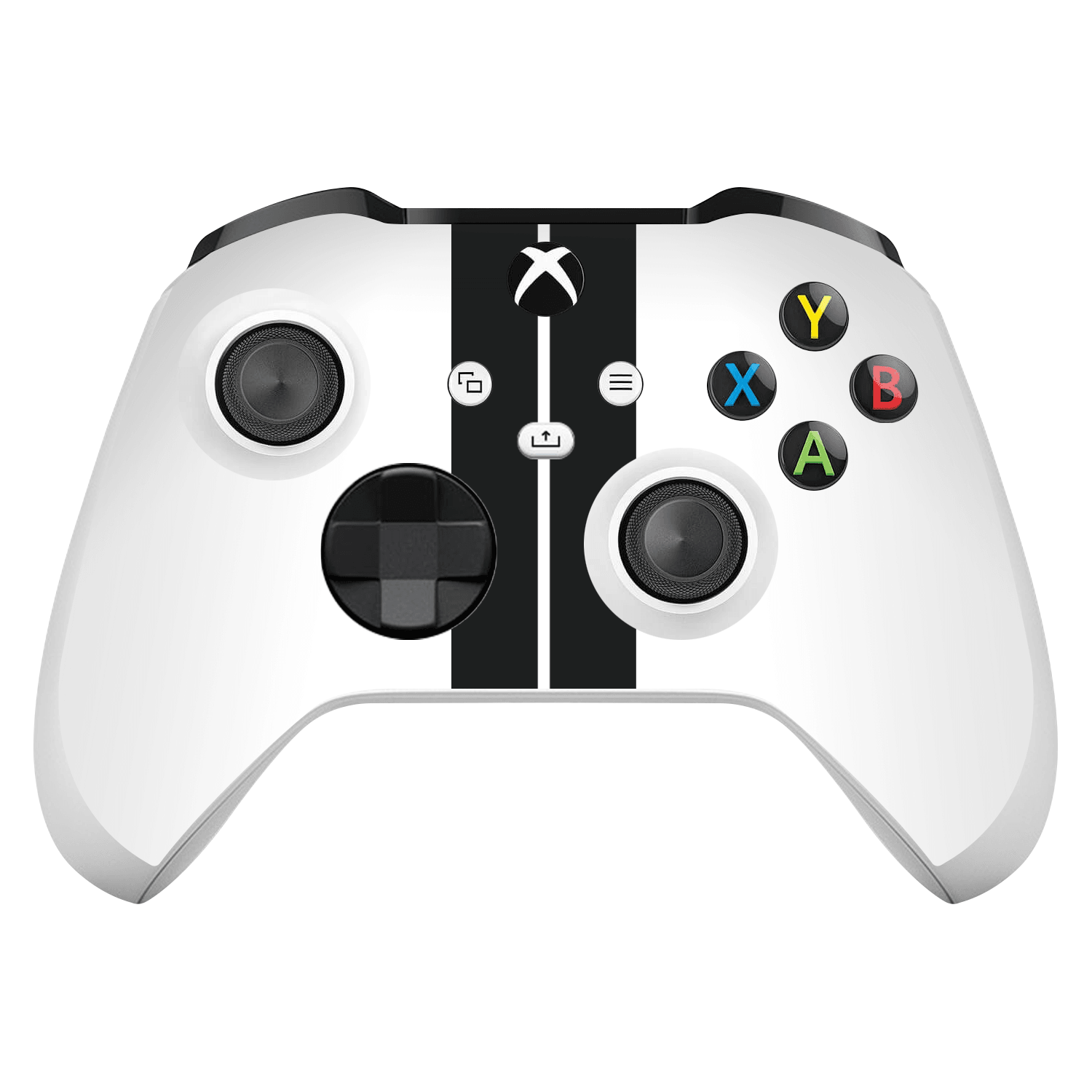Xbox Series X / S Controller Kaplama Beyaz Çift Siyah Şerit