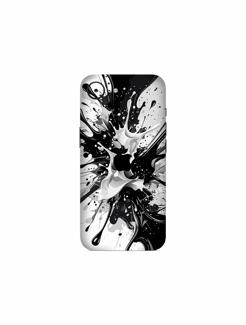 iPhone 16e Kaplama Siyah Beyaz Boya