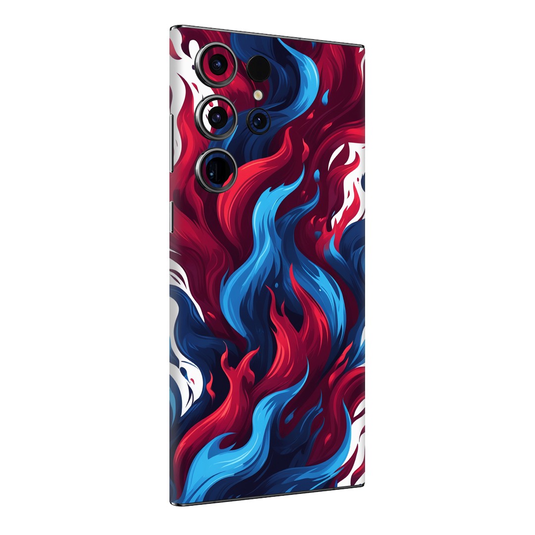 Samsung S24 Ultra Kaplama Bordo Mavi Ateş
