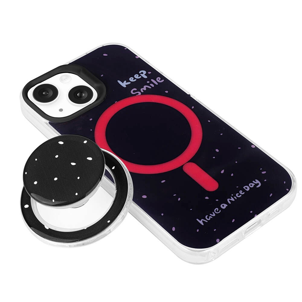 iPhone 15 Kılıf M-safe Şarj Özellikli Tak-Çıkar Pop Soketli Tiktok