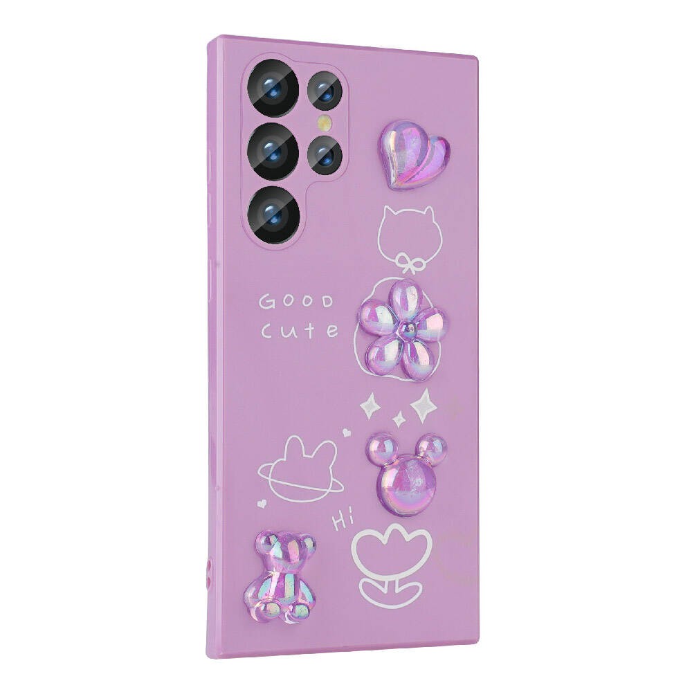 Galaxy S22 Ultra Kılıf Kabartma Figürlü Parlak Toys Silikon