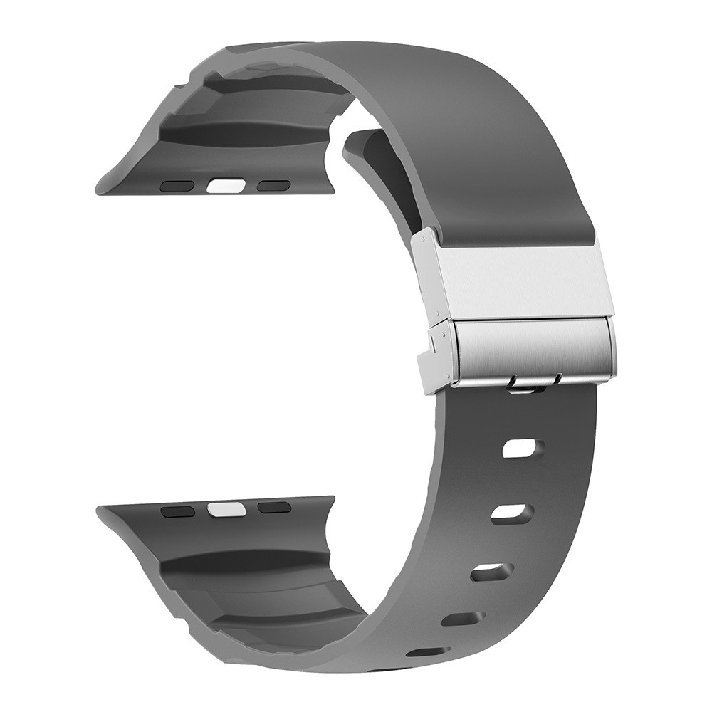 Apple Watch 42mm Zore KRD-145 Metal Tokalı Silikon Kordon
