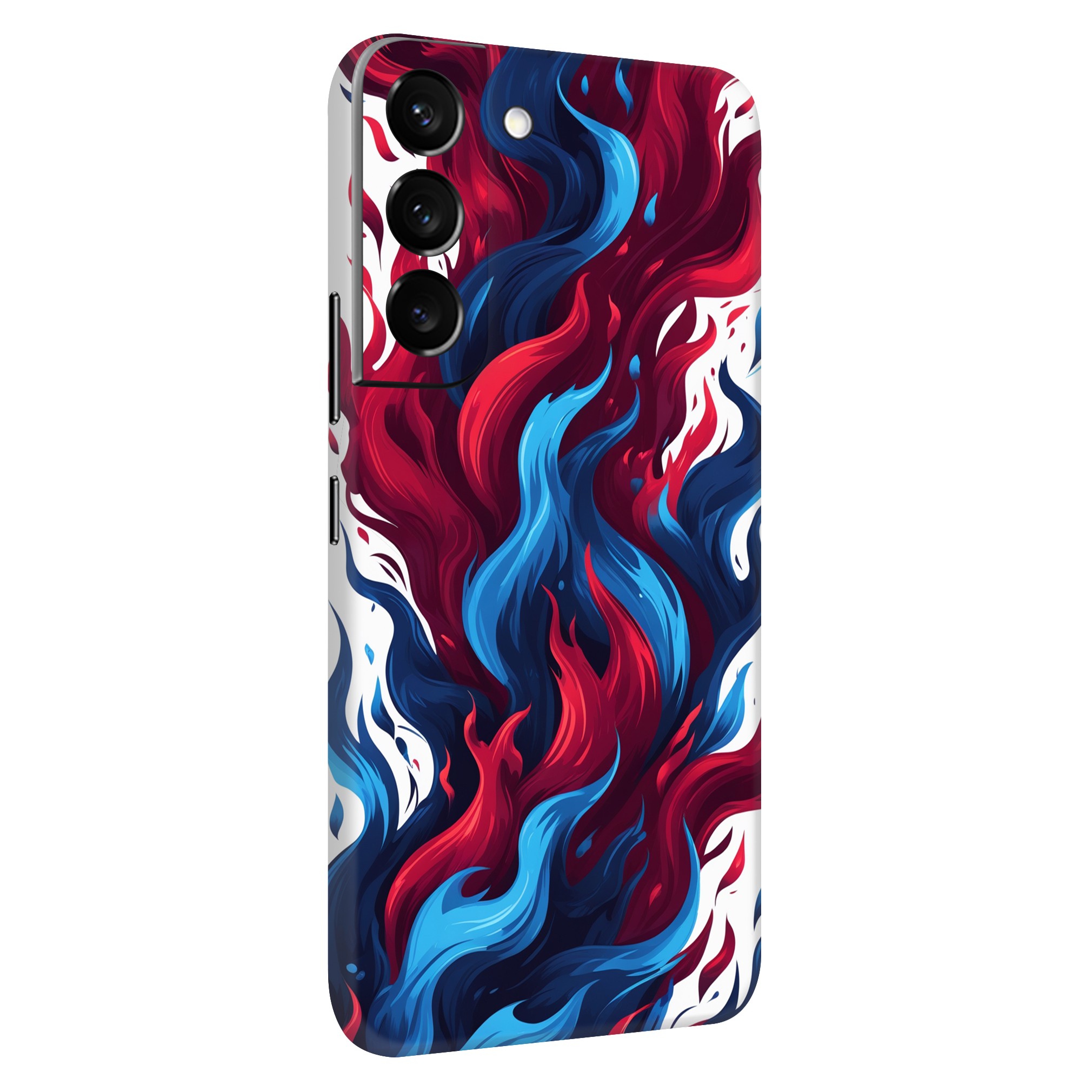Samsung S22 Plus Kaplama Bordo Mavi Ateş