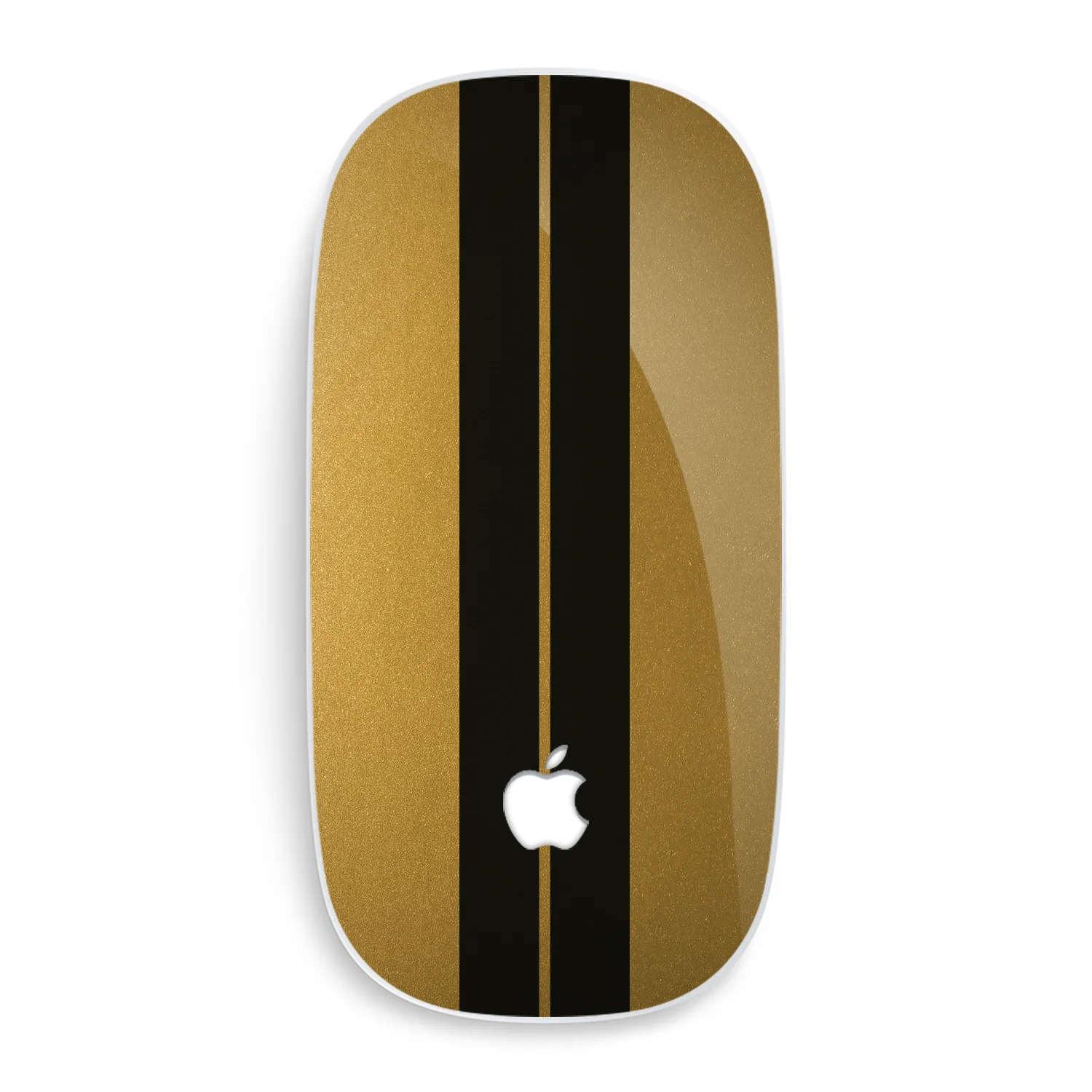 Apple Magic Mouse 1/2 Kaplama Metalik Altın Çift Siyah Şerit