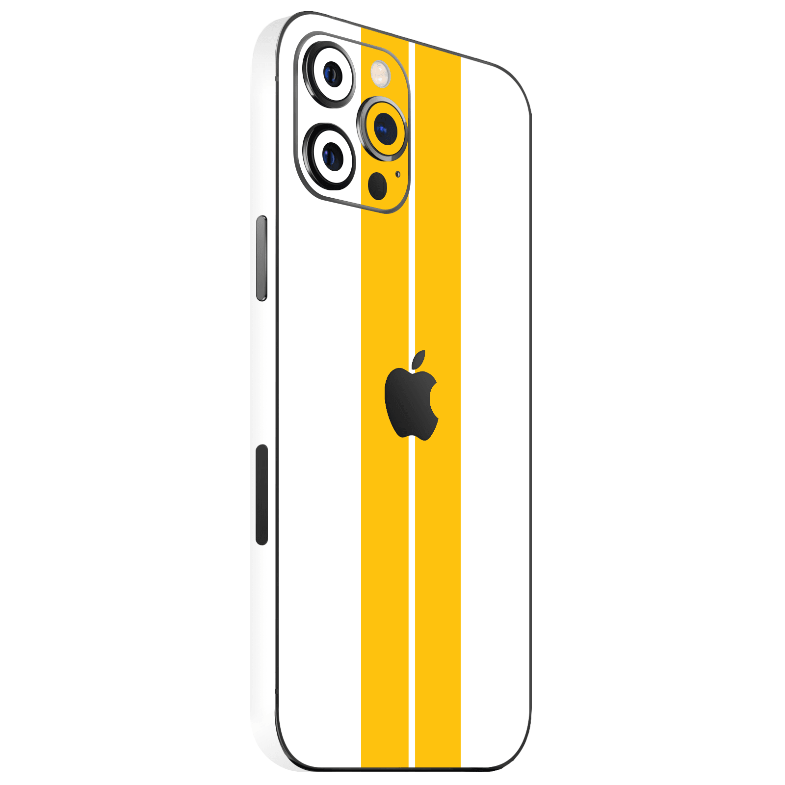 iPhone Kaplama Beyaz Çift Sarı Şerit