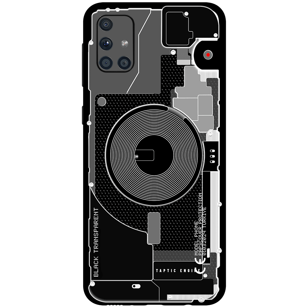 Samsung M51 Kaplama Siyah Transparan