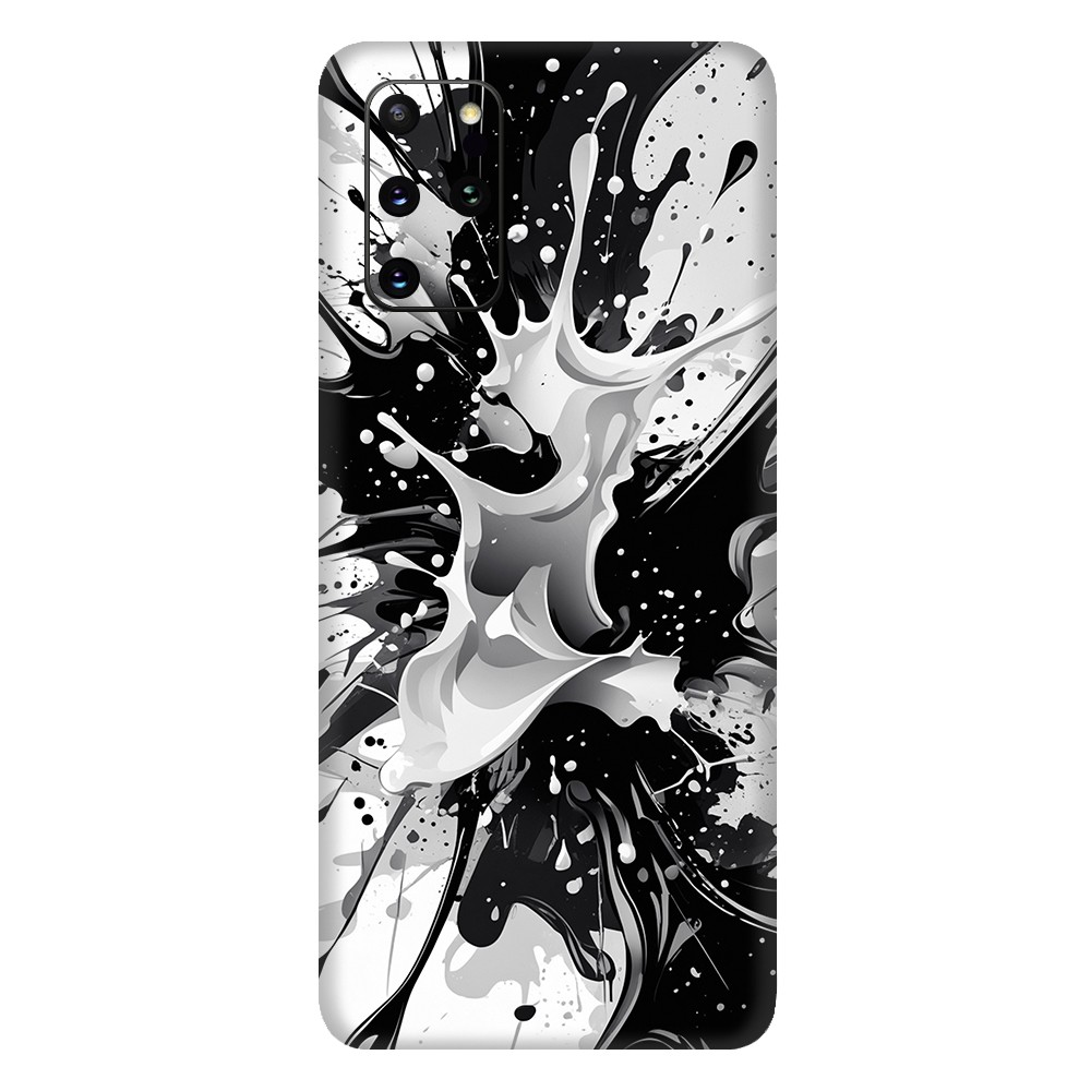 Samsung S20 Plus Kaplama Siyah Beyaz Boya