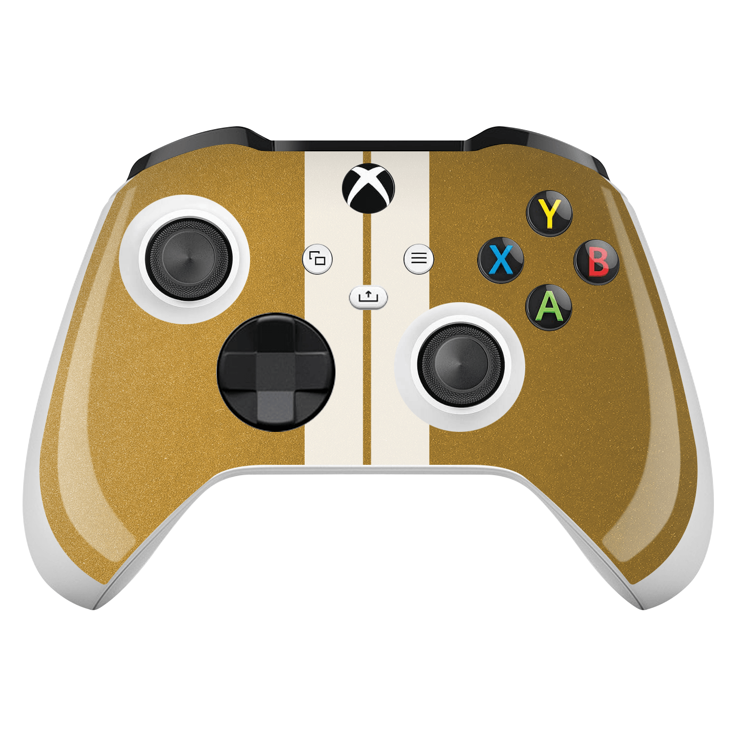 Xbox Series X / S Controller Kaplama Metalik Altın Çift Beyaz Şerit