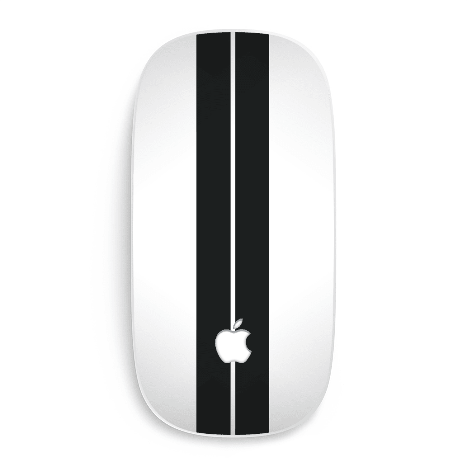 Apple Magic Mouse 1/2 Kaplama Beyaz Çift Siyah Şerit