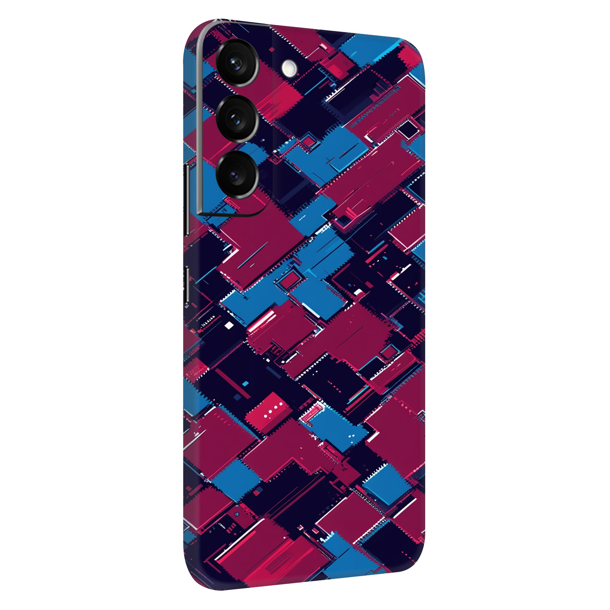 Samsung S22 Plus Kaplama Bordo Mavi Pixel