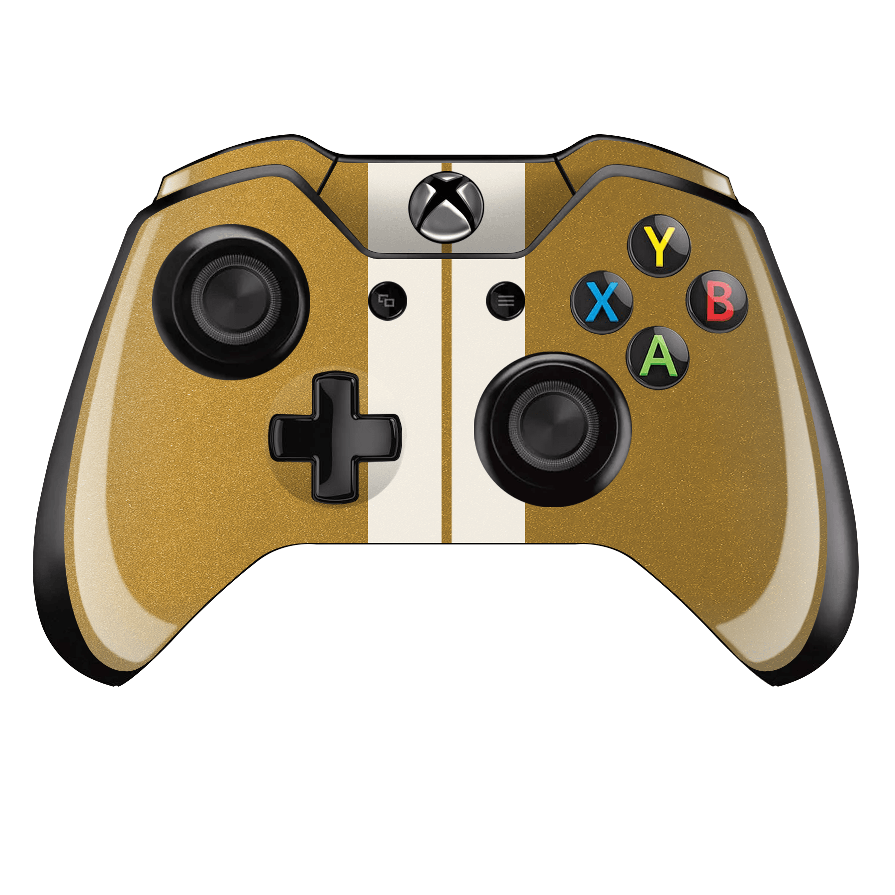 Xbox One Controller Kaplama Metalik Altın Çift Beyaz Şerit