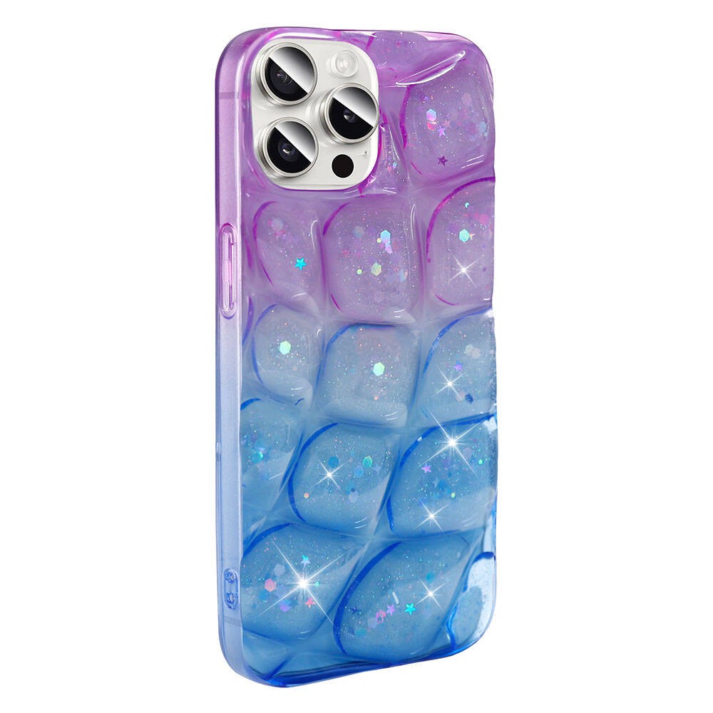 iPhone 15 Pro Max Kılıf Simli 3D Desenli Hacar