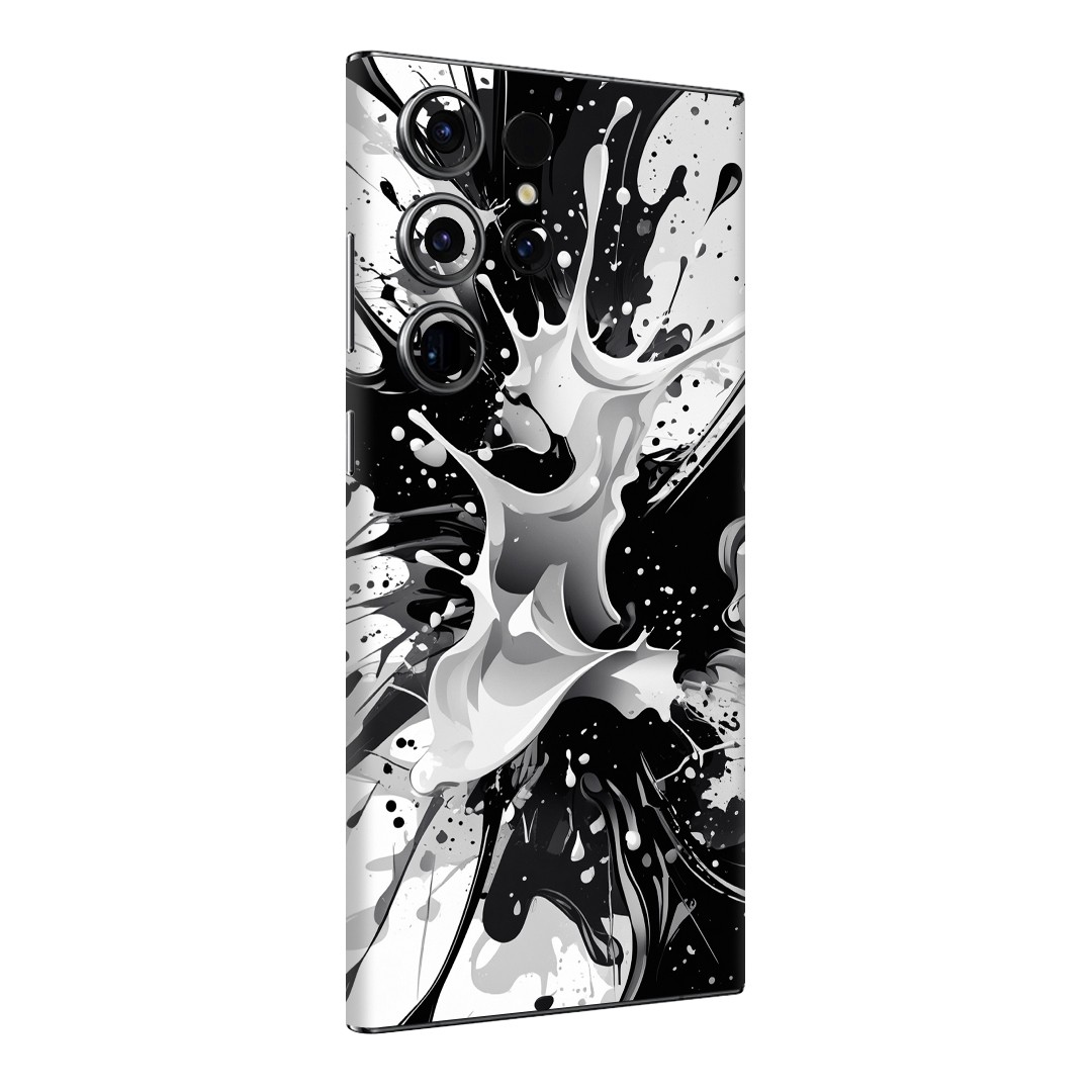 Samsung S24 Ultra Kaplama Siyah Beyaz Boya