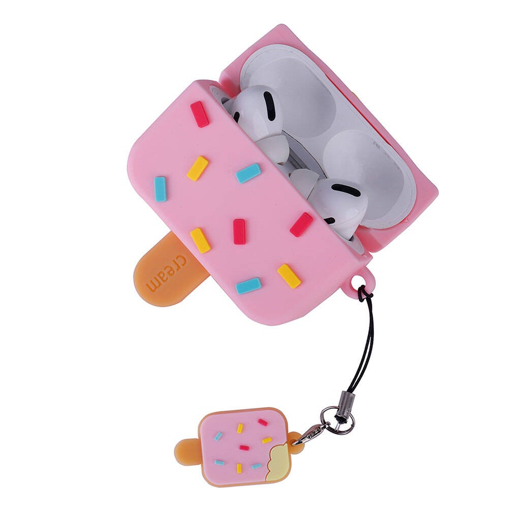 AirPods Pro 2 TPU Kabartma Figürlü İpli Airbag 37 Silikon Kılıf