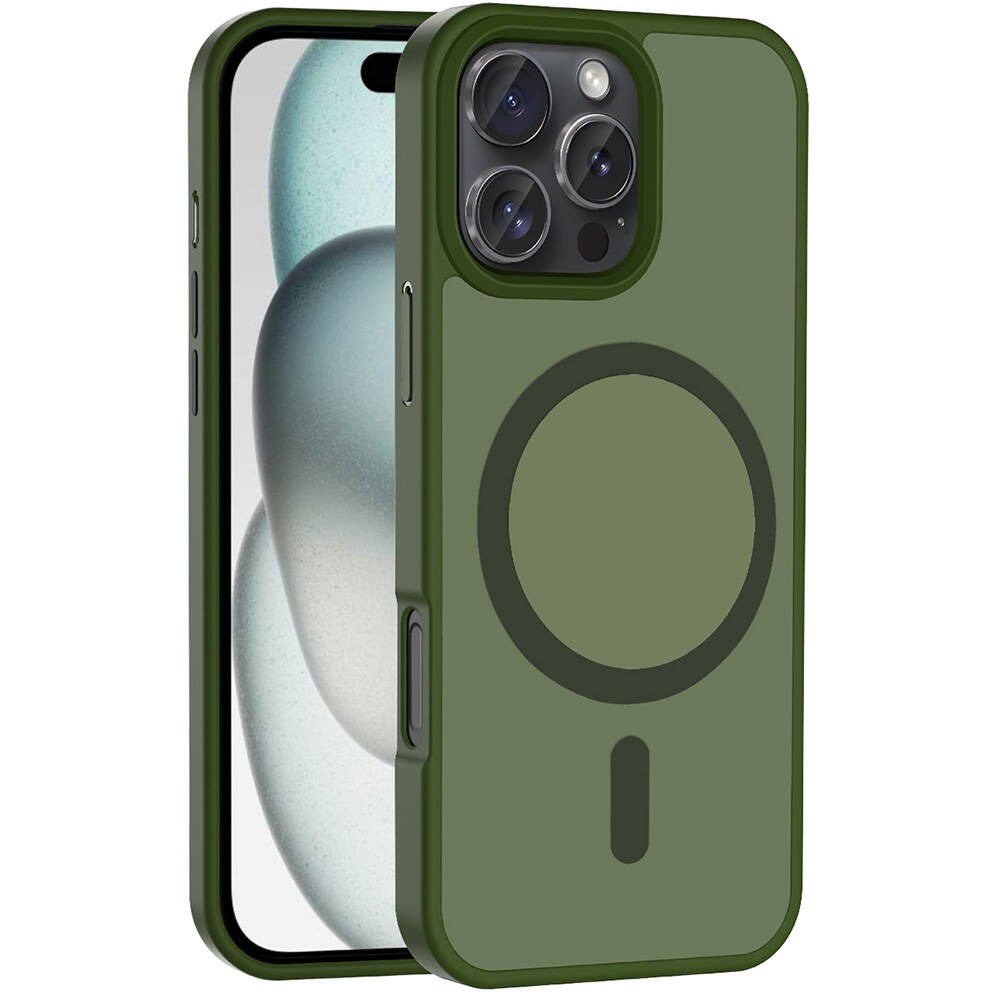 iPhone 16 Pro Kılıf M-safe Şarj Özellikli Mat Arka Yüzey Sio