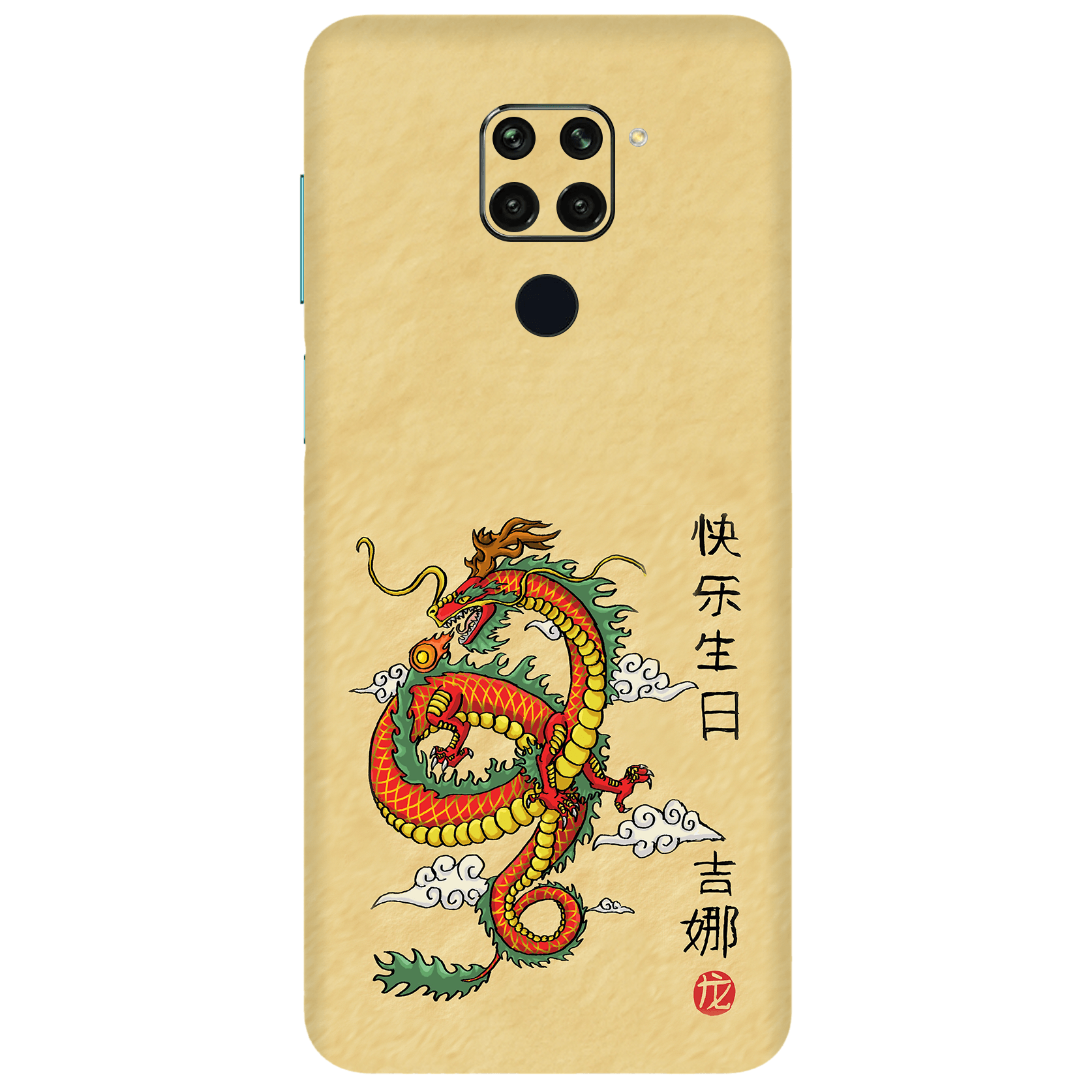 Xiaomi Redmi Note 9 Kaplama Turuncu Ejder