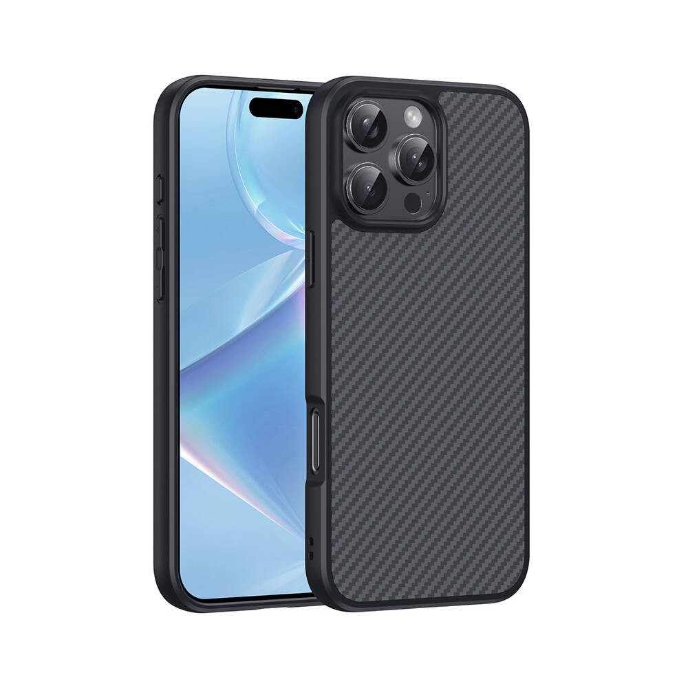 iPhone 16 Pro Max Kılıf M-safe Şarj Özellikli Karbon Fiber Tasarımlı Elnino