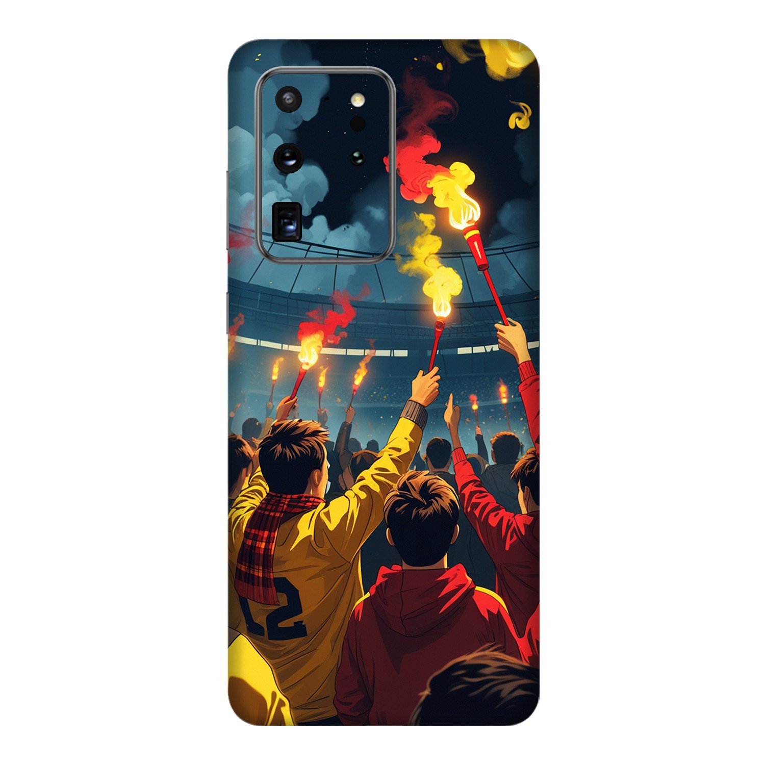 Samsung Note 20 Ultra Kaplama Sarı Kırmızı Taraftar