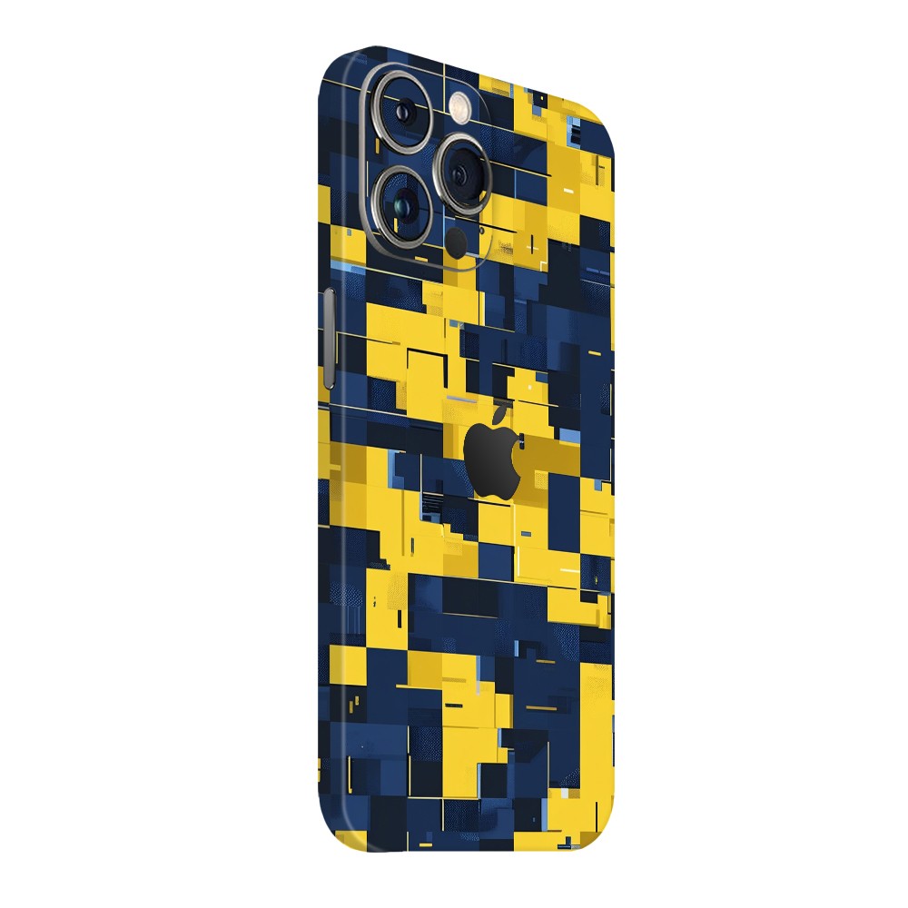 iPhone 15 Pro Max Kaplama Sarı Lacivert Pixel