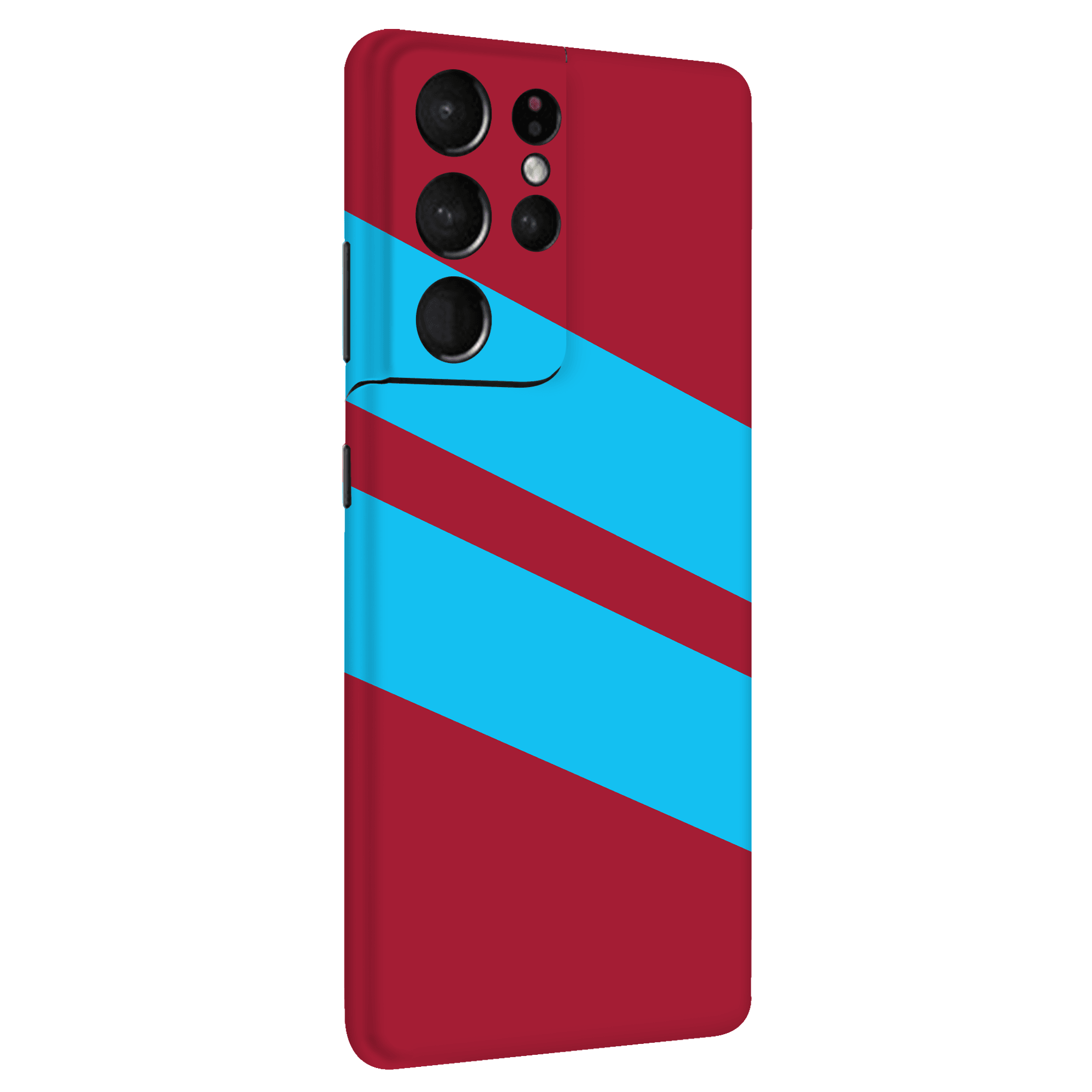 Samsung S21 Ultra Kaplama Bordo Mavi Şerit