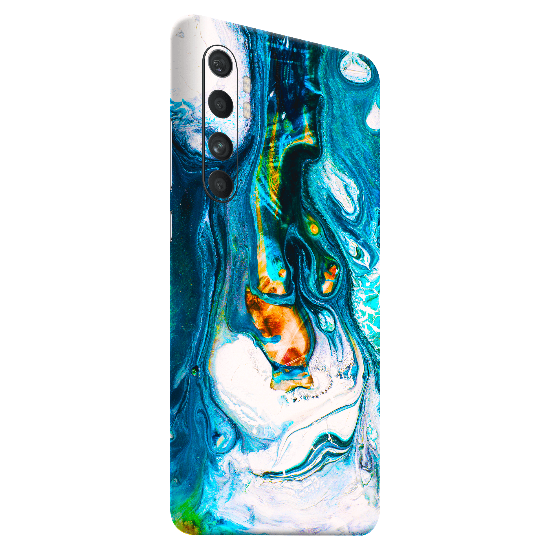 Xiaomi Mi Note 10 Lite Kaplama Mavi Buzul Yağlı Boya