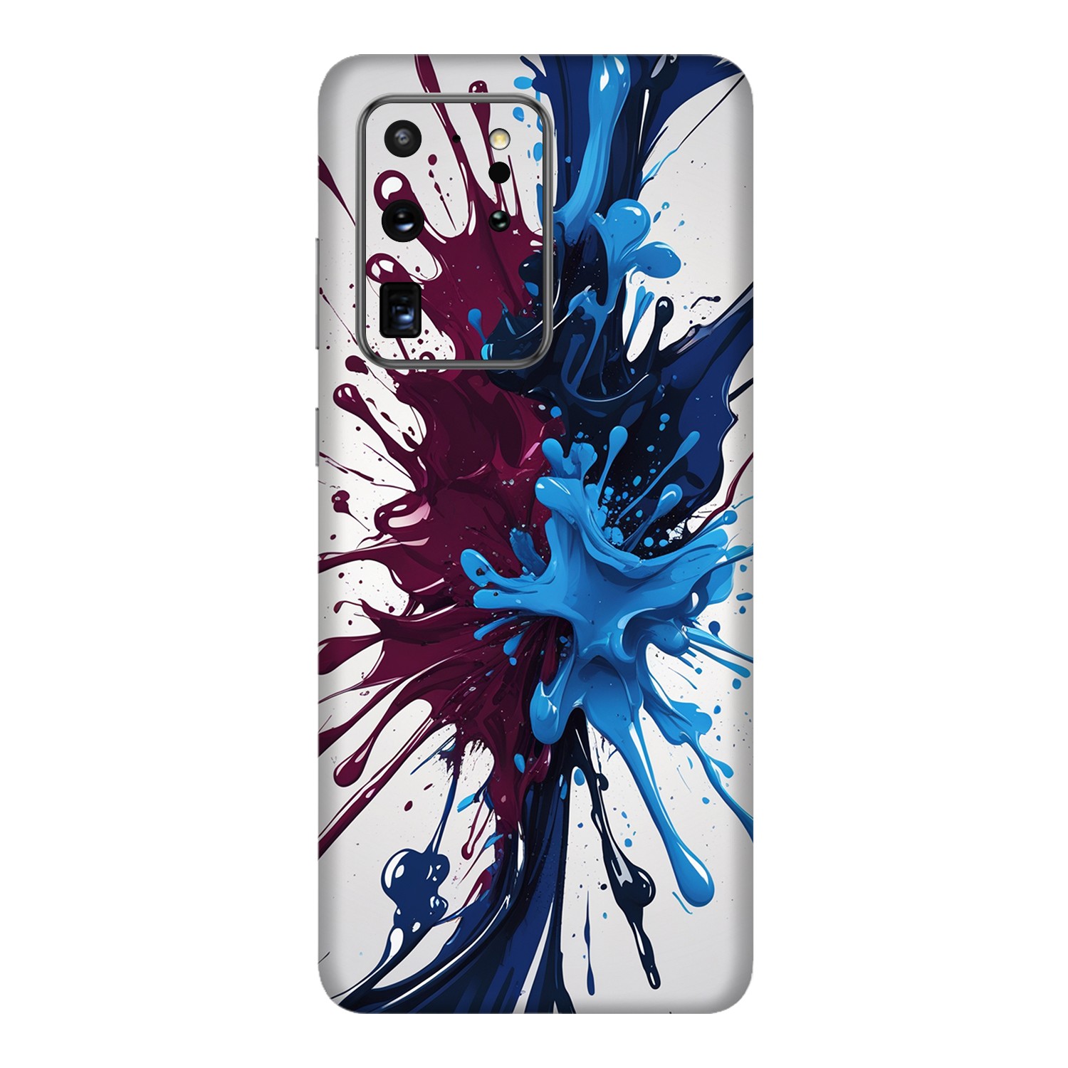 Samsung S20 Ultra Kaplama Bordo Mavi Boya