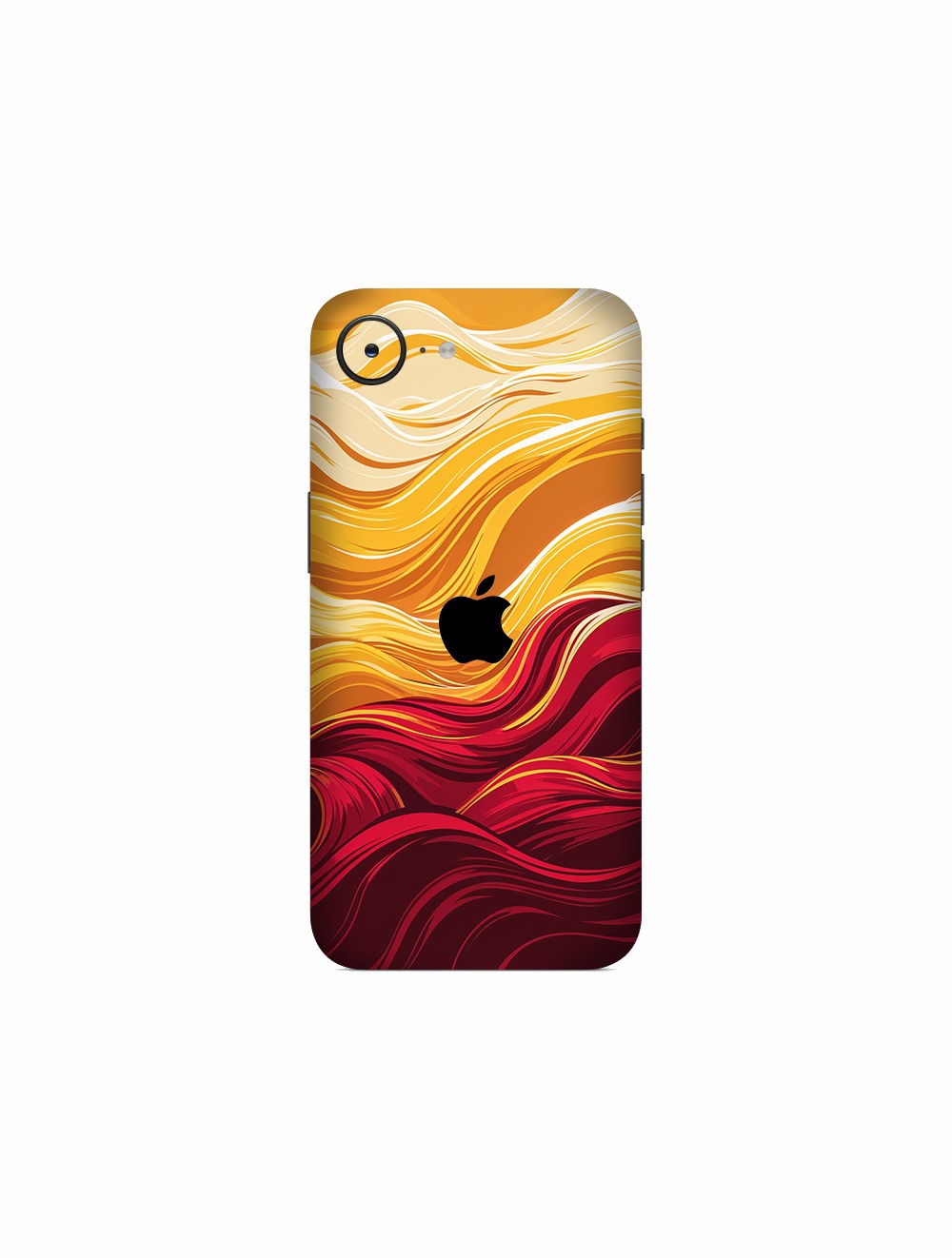 iPhone 16e Kaplama Sarı Kırmızı Dalga