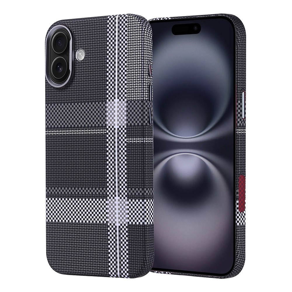 iPhone 16 Plus Kılıf M-safe Şarj Özellikli Karbon Fiber Görünümlü Nekst