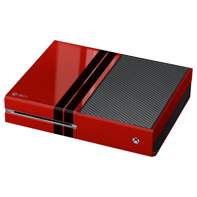 Xbox One Kaplama Ateş Kırmızısı Çift Siyah Şerit