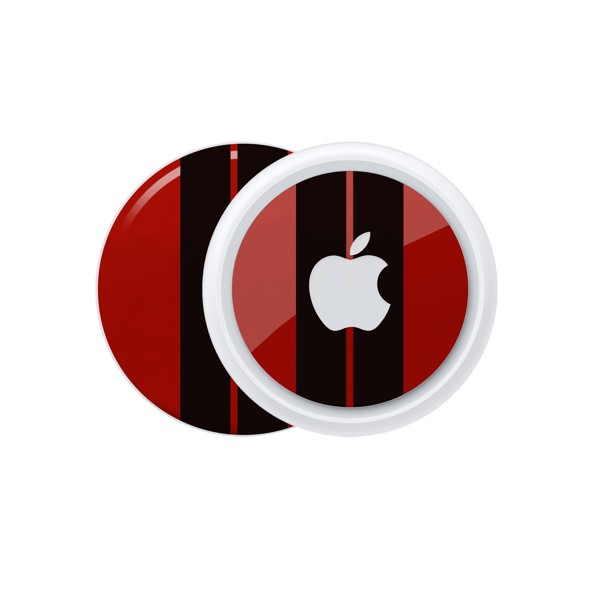 Apple Airtag Kaplama Ateş Kırmızısı Çift Siyah Şerit