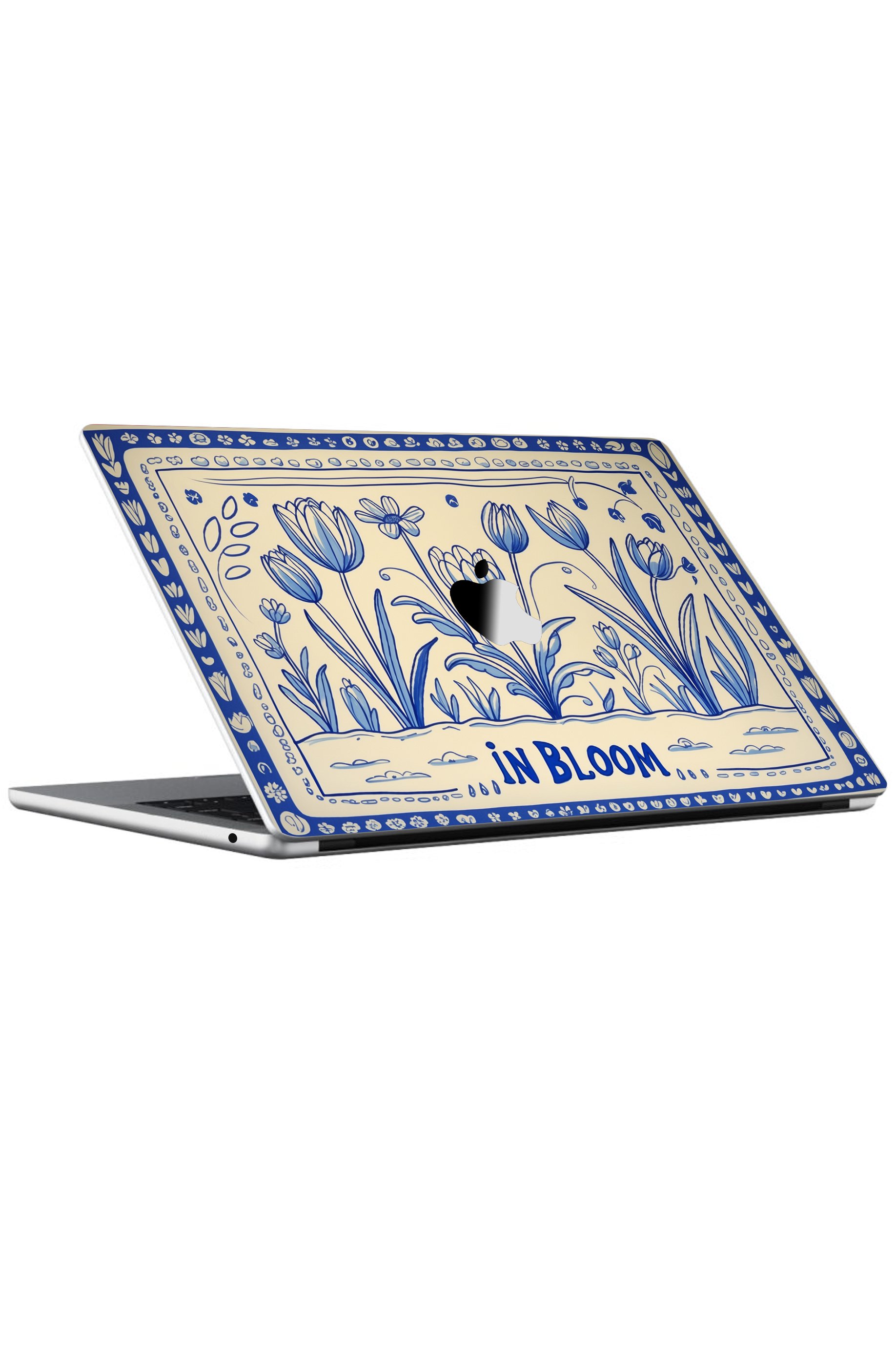 MacBook Air 13" (2024 M3) Kaplama - Porselen Çiçekler