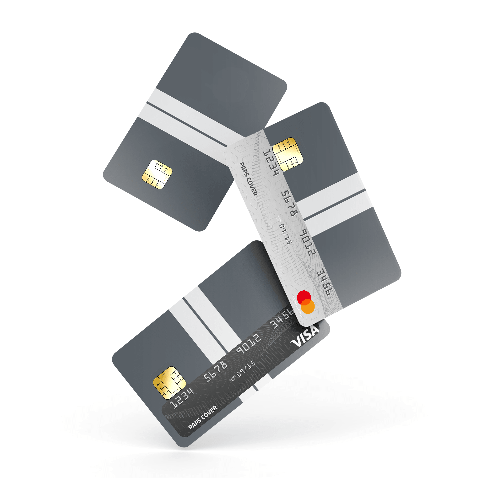 Kredi Kartı Kaplama / Sticker - Gri Çift Beyaz Şerit