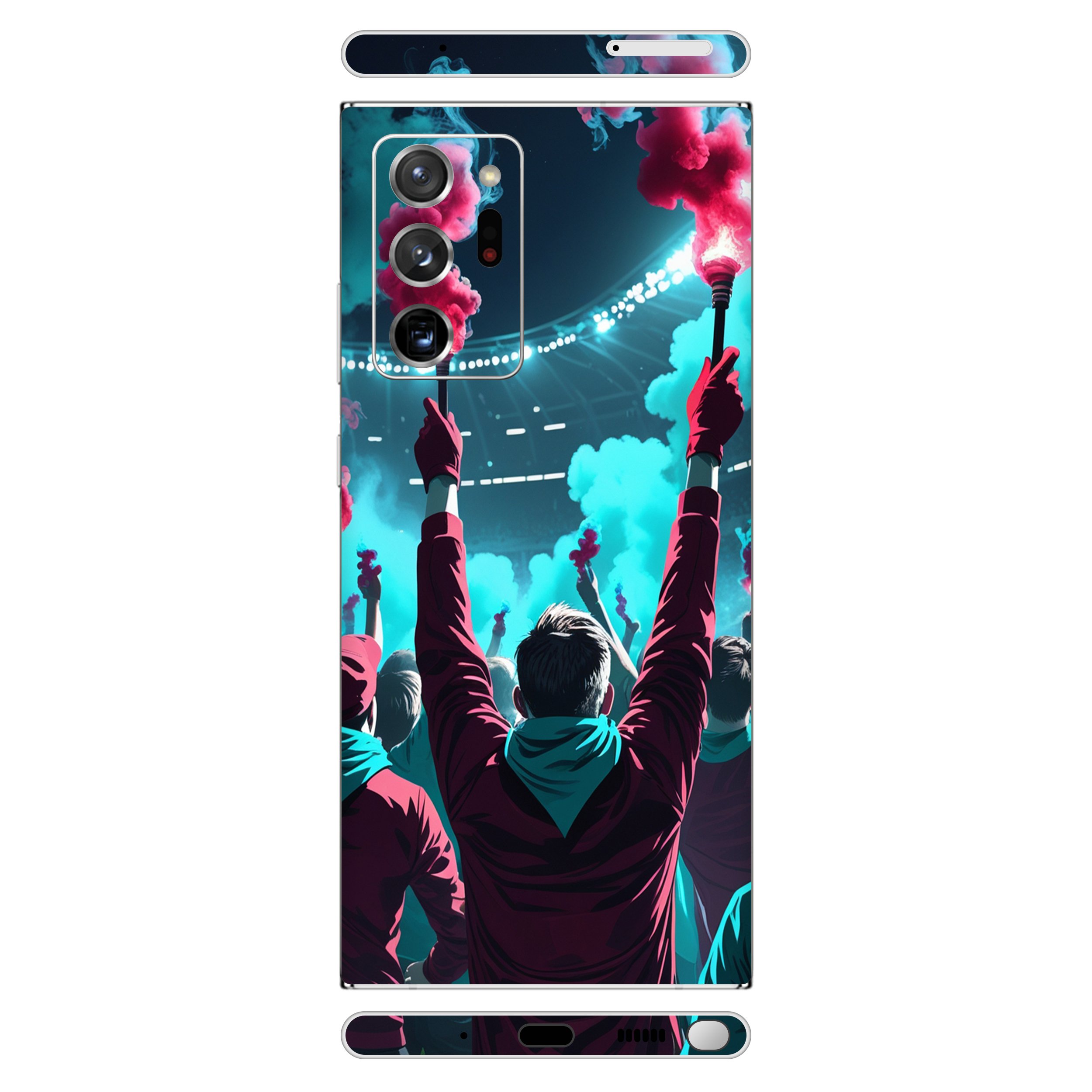 Samsung Note 20 Ultra Kaplama Bordo Mavi Taraftar