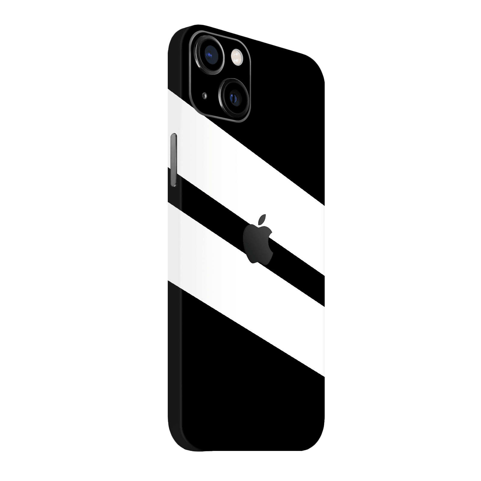 iPhone 15 Plus Kaplama Siyah Beyaz Şerit