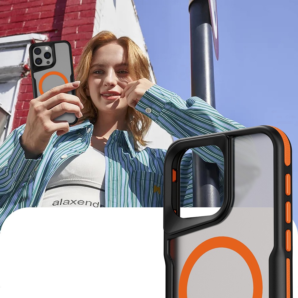 iPhone 15 Pro Max Kılıf M-safe Şarj - Renkli Kenar