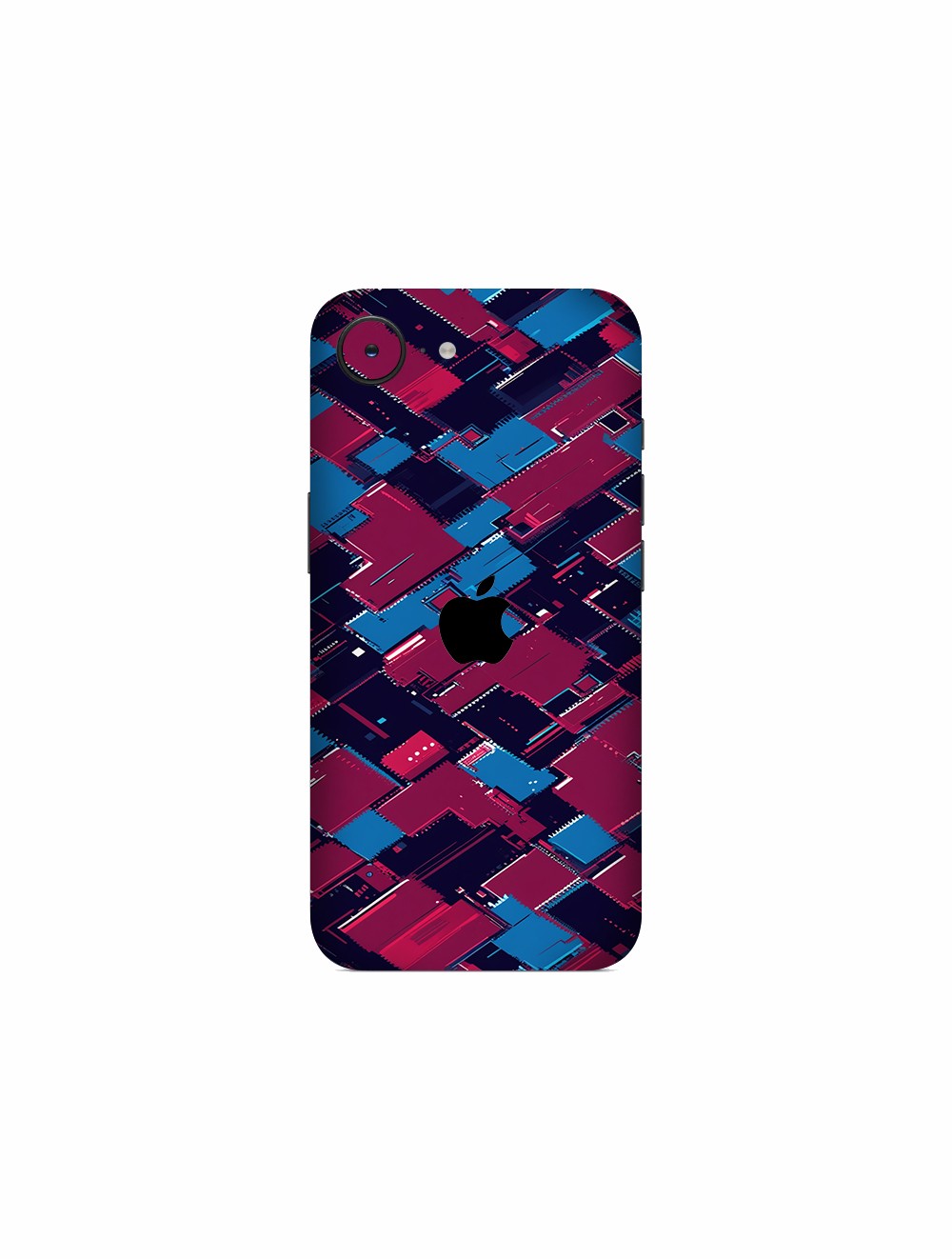 iPhone 16e Kaplama Bordo Mavi Pixel