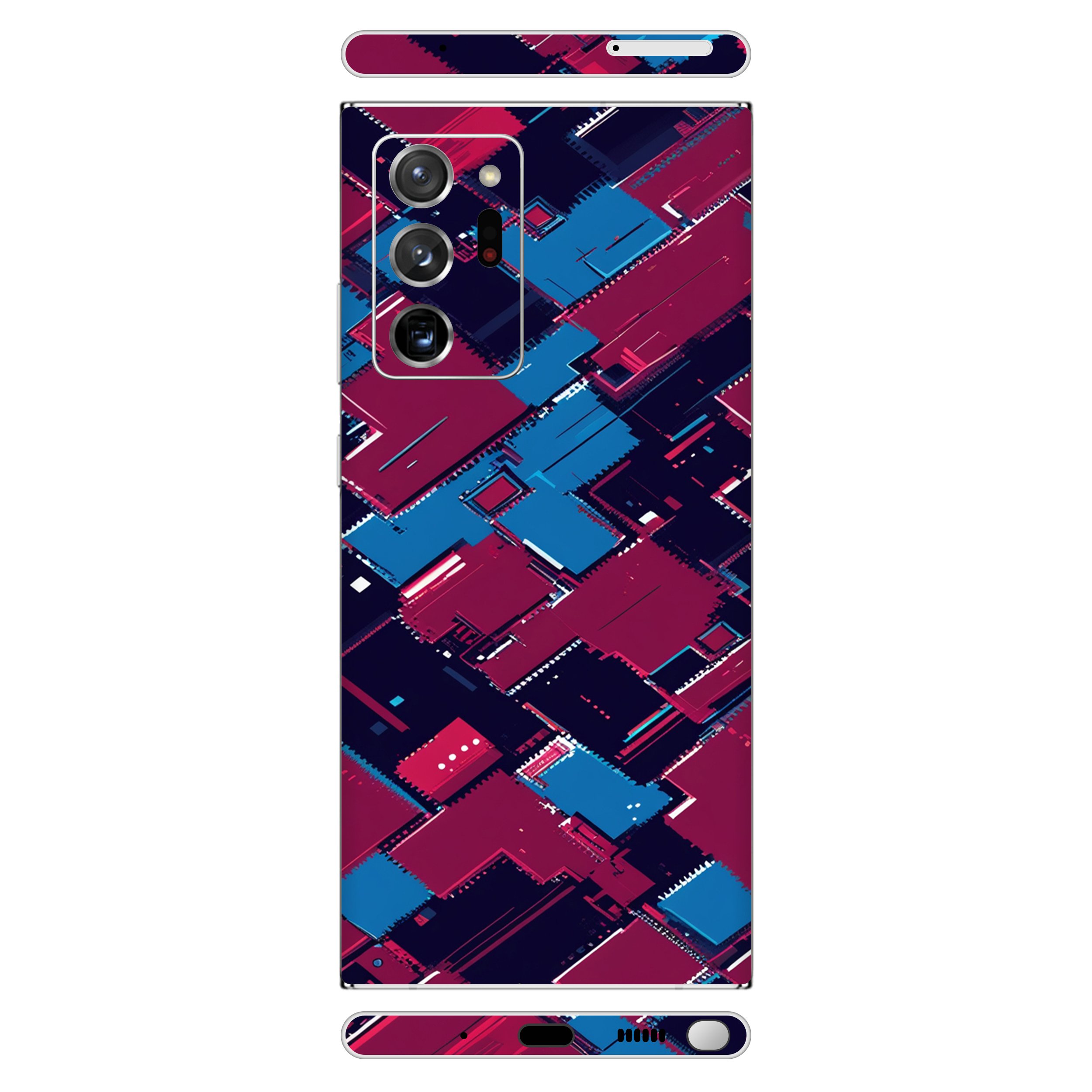 Samsung Note 20 Ultra Kaplama Bordo Mavi Pixel