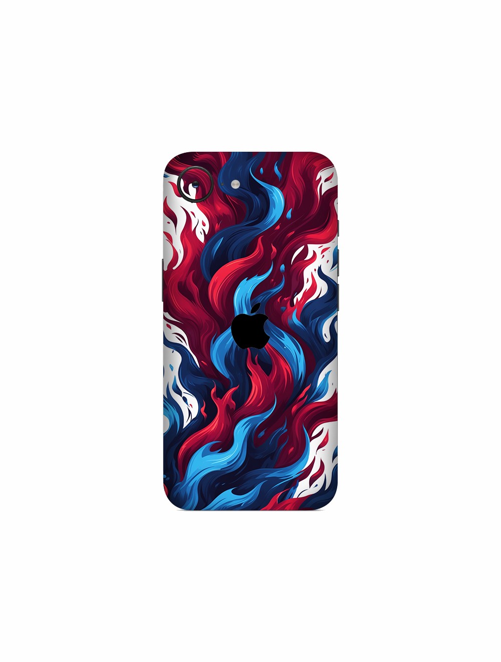 iPhone 16e Kaplama Bordo Mavi Ateş